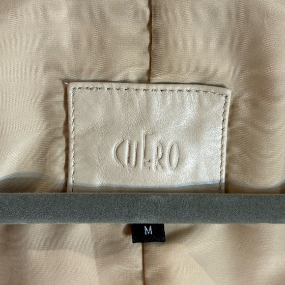 CUERO Sz M Leather Jacket Handpainted Cherry Blossoms Zipper Closure Lined - Picture 12 of 14